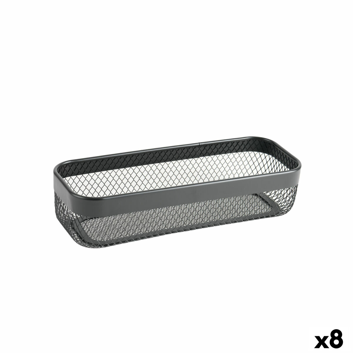 Cesta Multiusos Confortime Preto Metal 30,5 x 11,5 x 7 cm (8 Unidades)