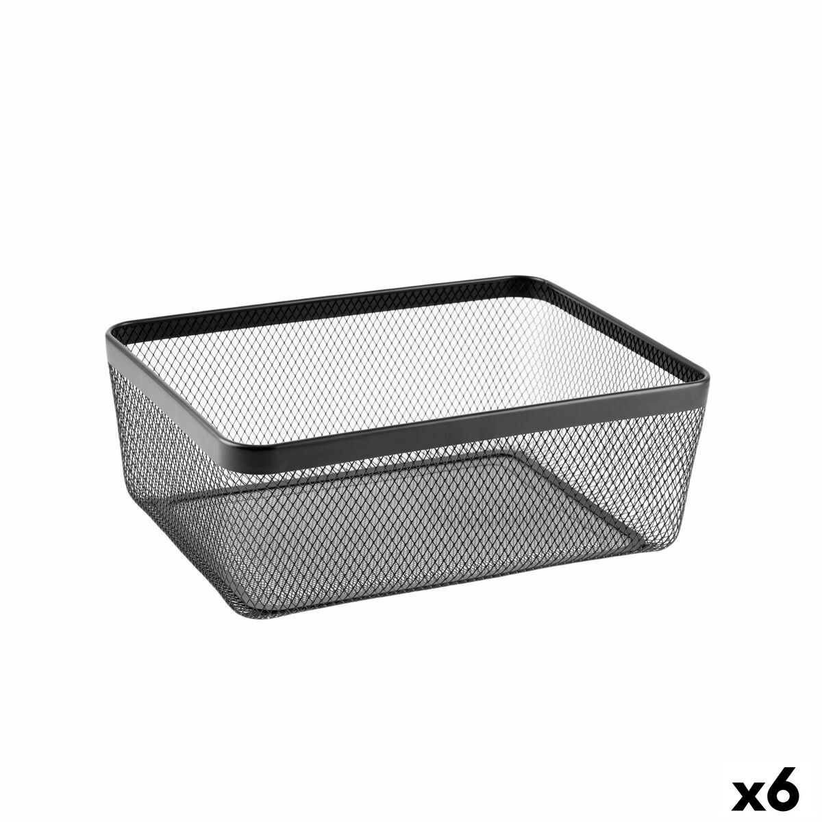 Cesta Multiusos Confortime Preto Metal 30,5 x 40,5 x 15,2 cm (6 Unidades)