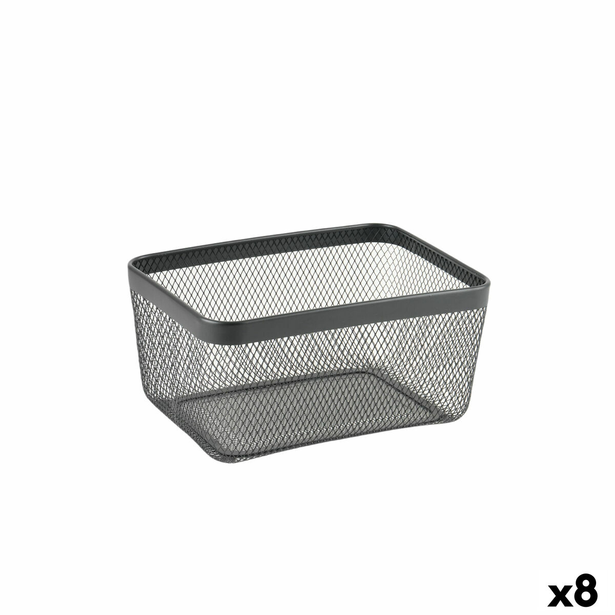 Cesta Multiusos Confortime Preto Metal 30,5 x 23 x 15,2 cm (8 Unidades)