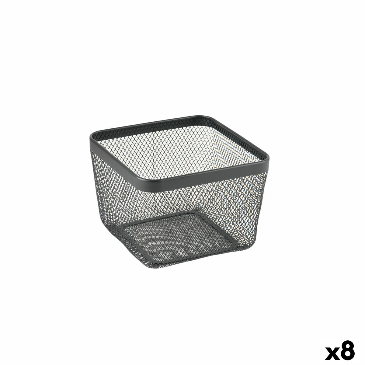 Cesta Multiusos Confortime Preto Metal 24,5 x 24,5 x 17 cm (8 Unidades)