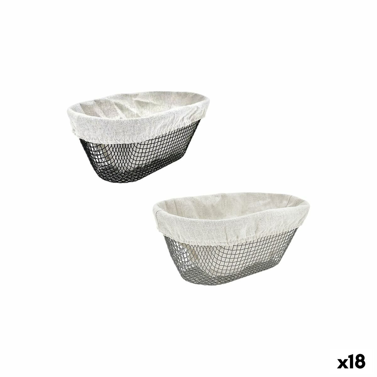 Cesto para Pão Metal Oval 25 x 13 x 10 cm (18 Unidades)