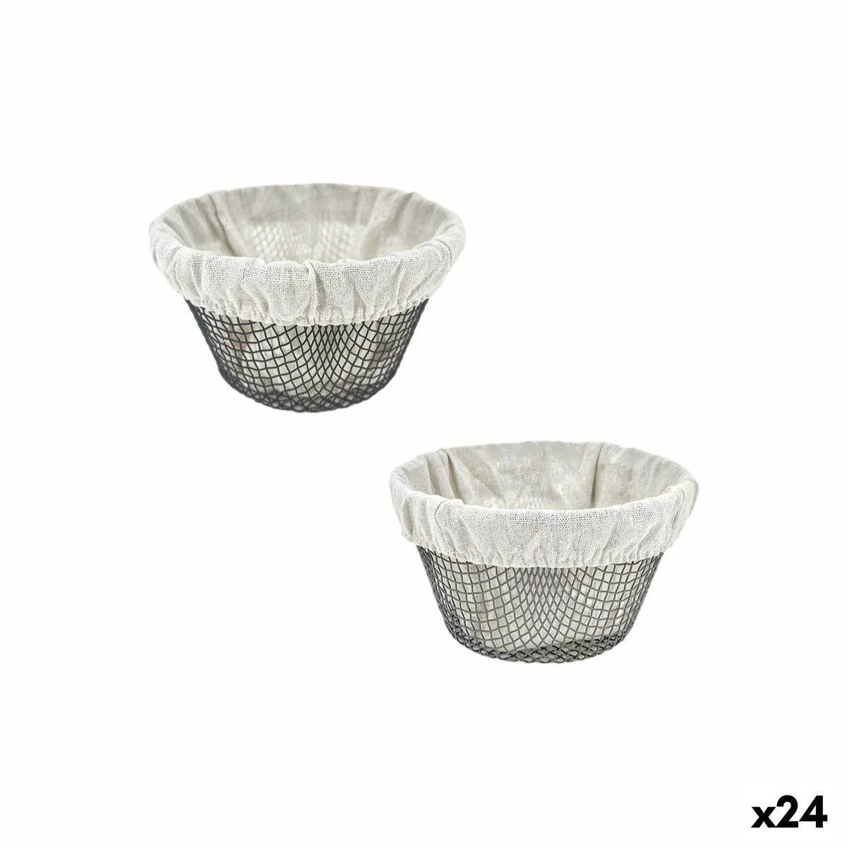 Cesto para Pão Metal 18 x 18 x 10 cm (24 Unidades)