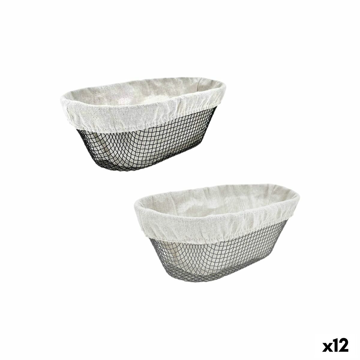 Cesto para Pão Metal Oval 28 x 15 x 10 cm (12 Unidades)