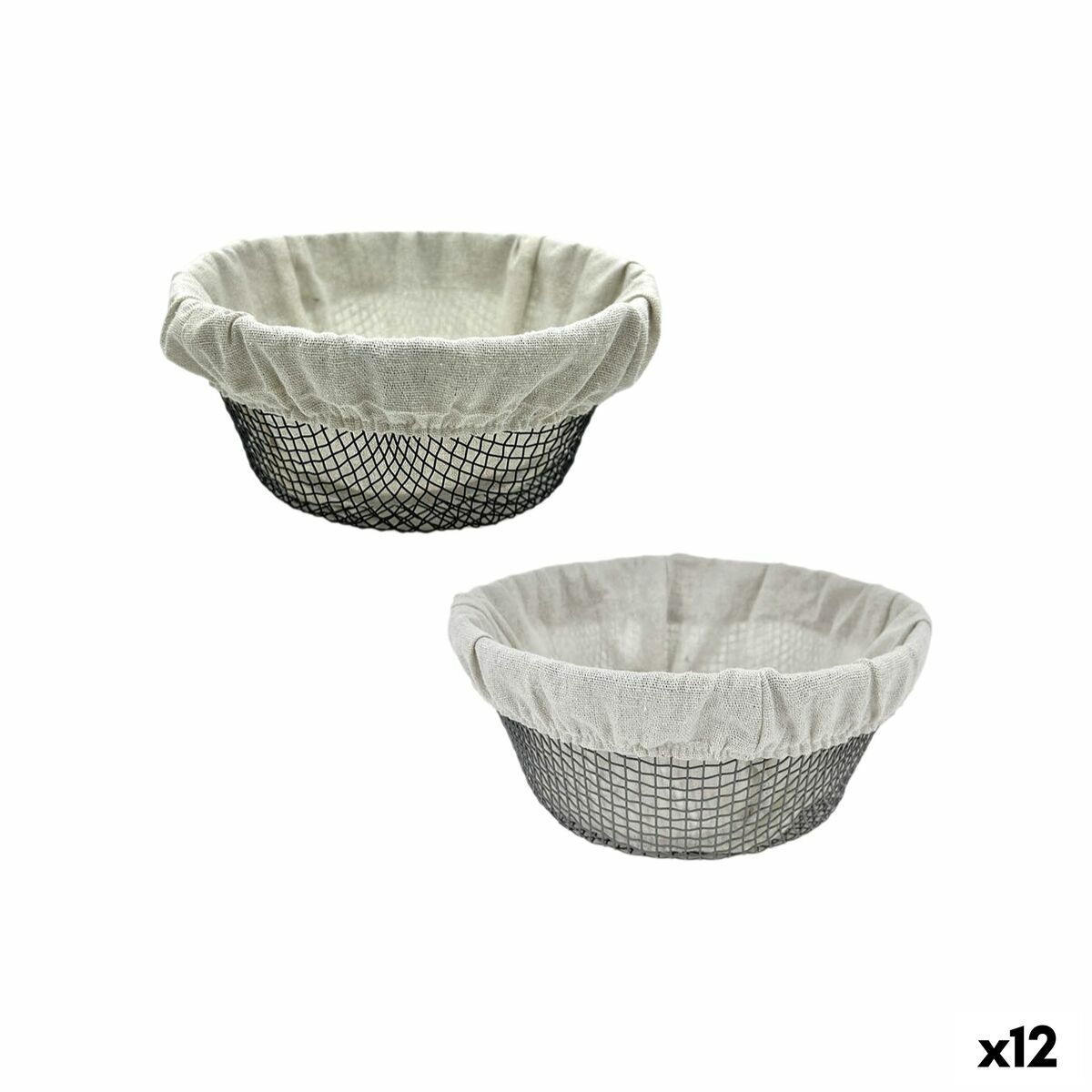 Cesto para Pão Metal 23 x 23 x 10 cm (12 Unidades)