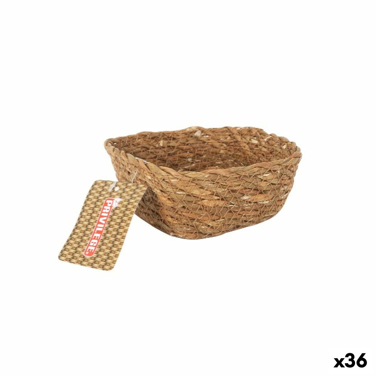 Cesta Multiusos Privilege Castanho vime Quadrado 12 x 12 x 5 cm (36 Unidades)