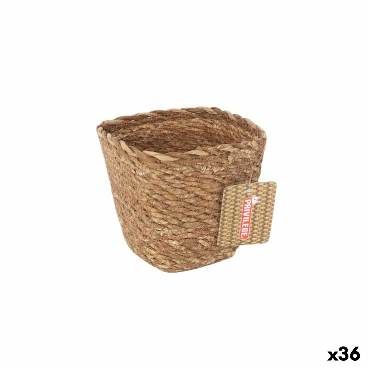 Cesta Multiusos Privilege Castanho vime Quadrado 12 x 12 x 11 cm (36 Unidades)