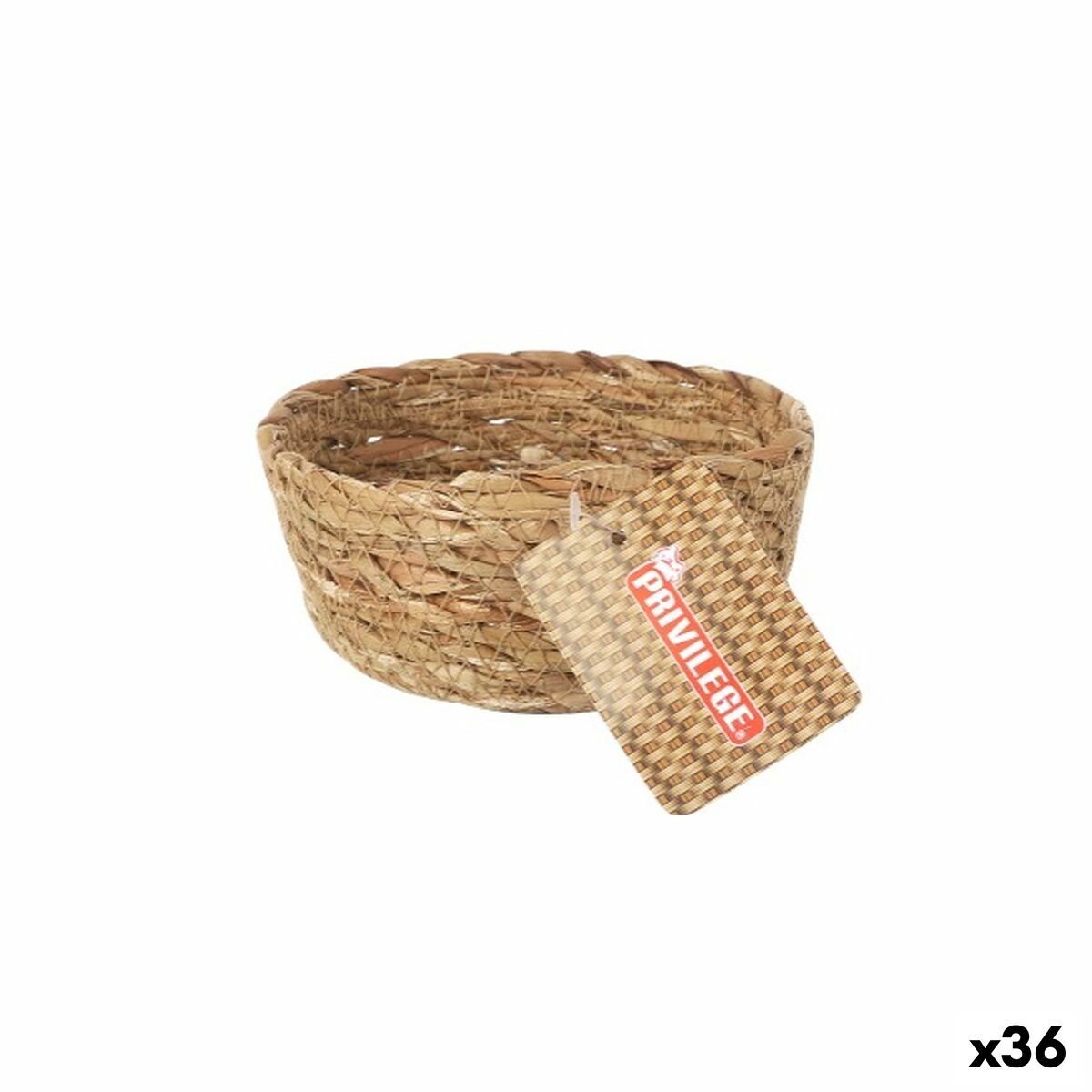 Cesta Multiusos Privilege Castanho vime Redonda ø 12 x 5 cm (36 Unidades)