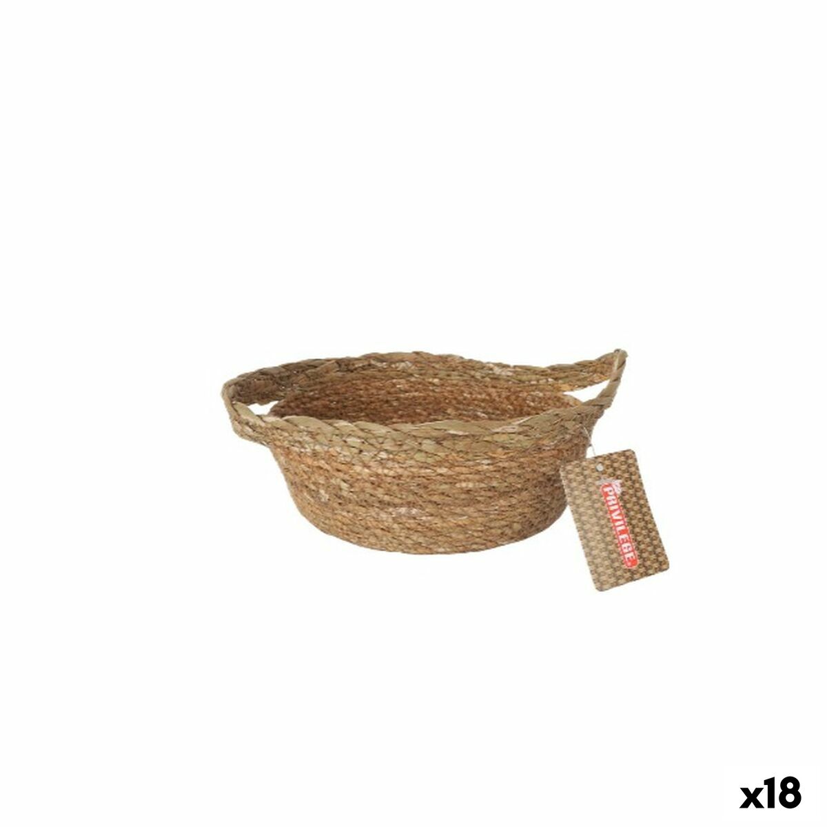 Cesta Multiusos Privilege Castanho vime ø 17 x 7 cm (18 Unidades)