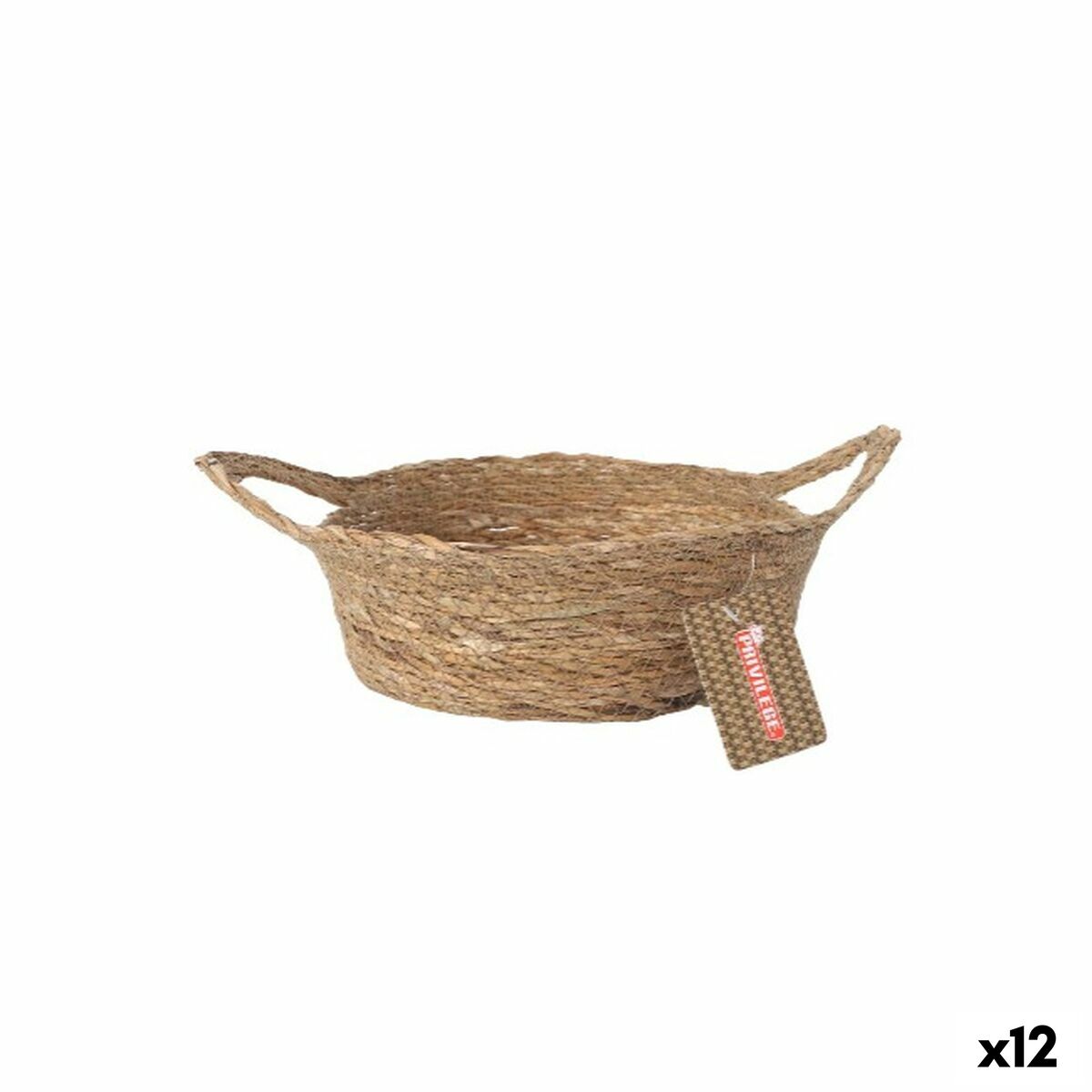 Cesta Multiusos Privilege Castanho vime ø 22 x 8 cm (12 Unidades)