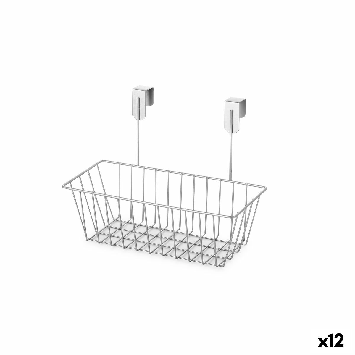 Cesta Multiusos Confortime Cinzento Metal 28 x 15 x 21 cm (12 Unidades)