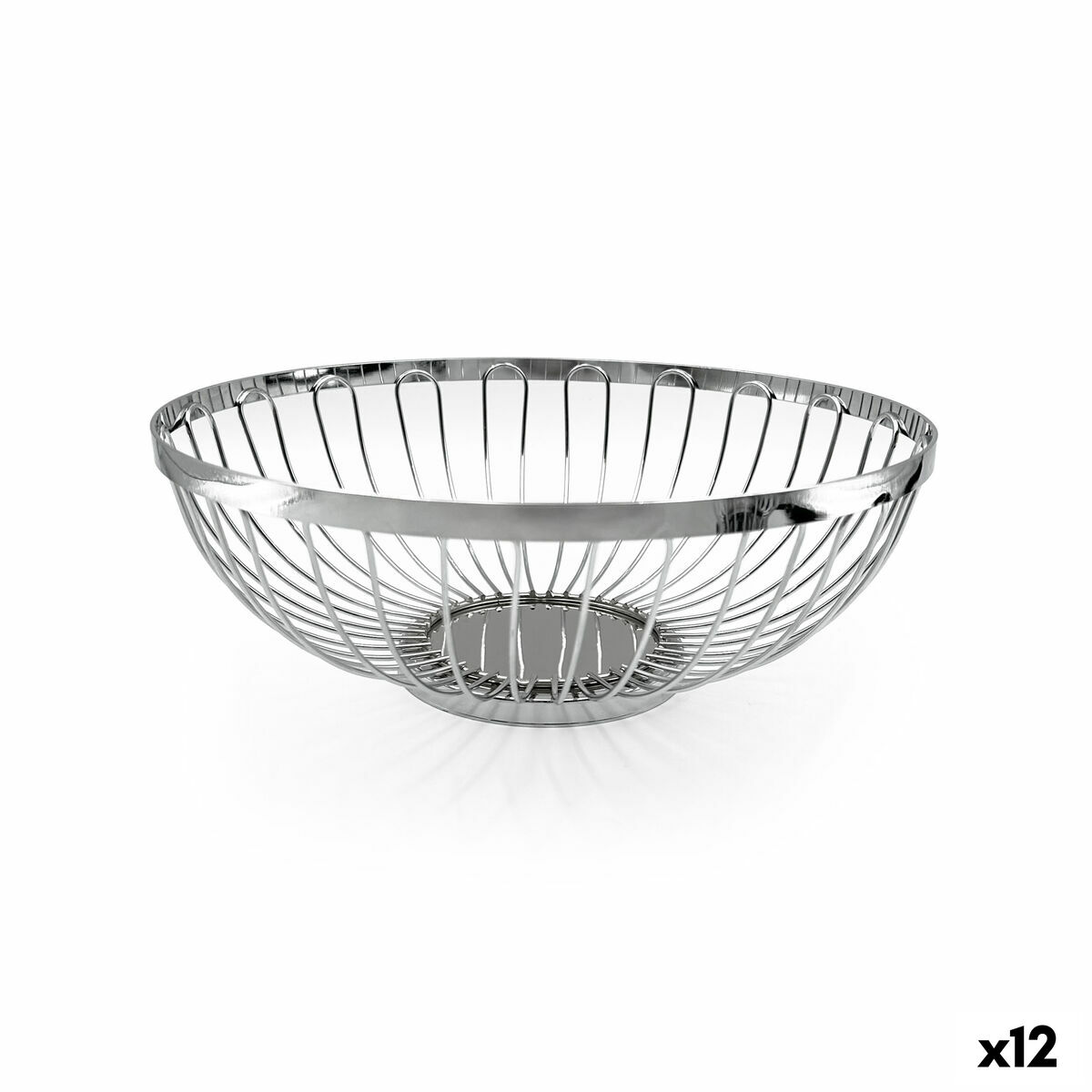 Cesta do Pão My Bar Prateado Metal 25,5 x 9,5 cm (12 Unidades)