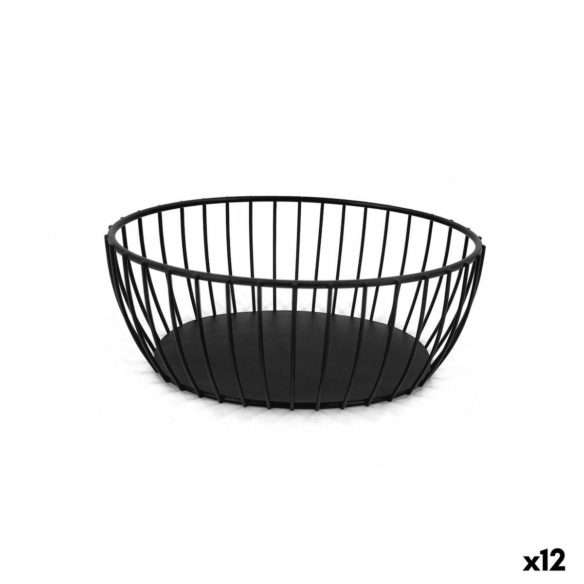 Cesta do Pão My Bar Preto Metal Oval 20 x 15 x 8 cm (12 Unidades)