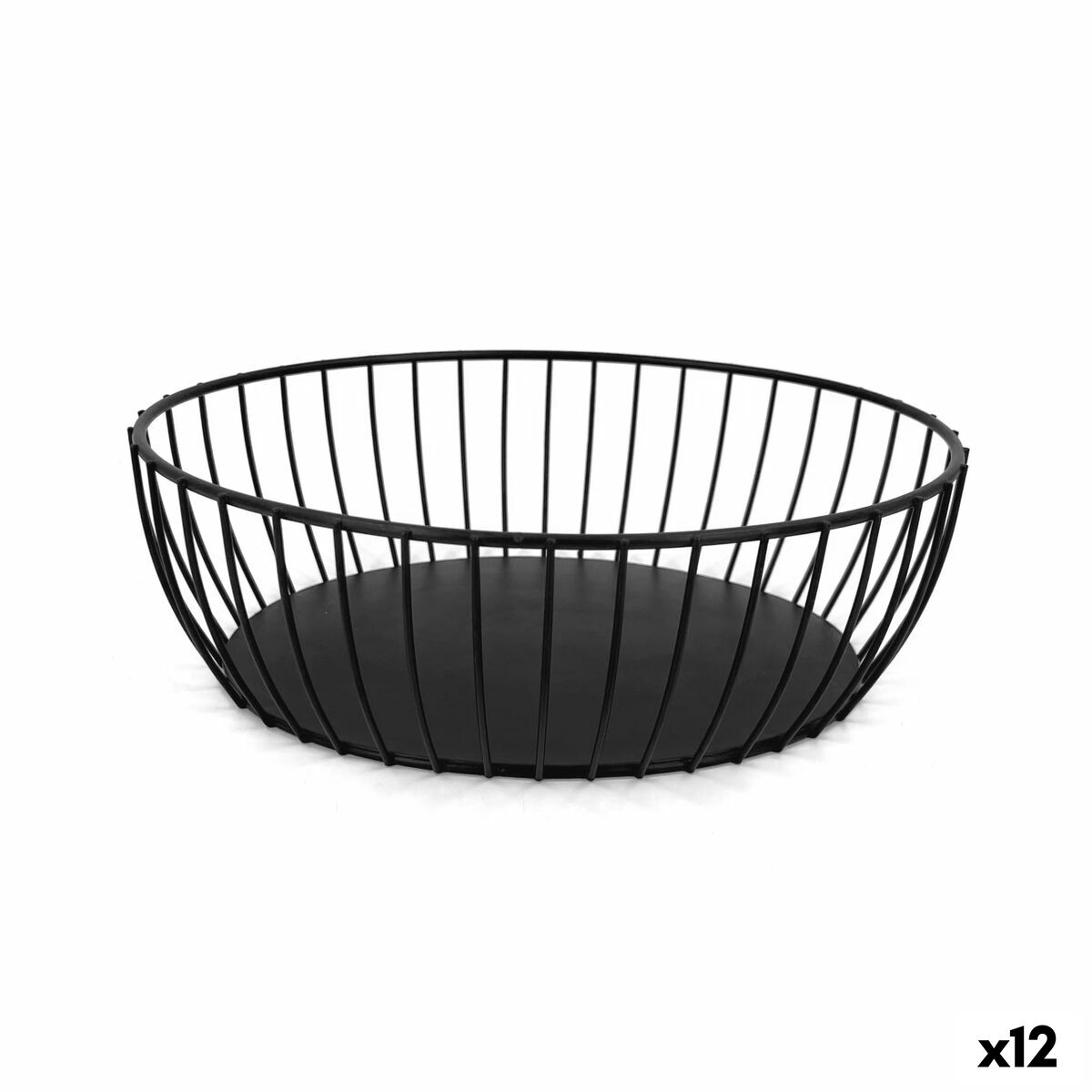 Cesta do Pão My Bar Preto Metal Oval 24 x 19 x 8 cm (12 Unidades)
