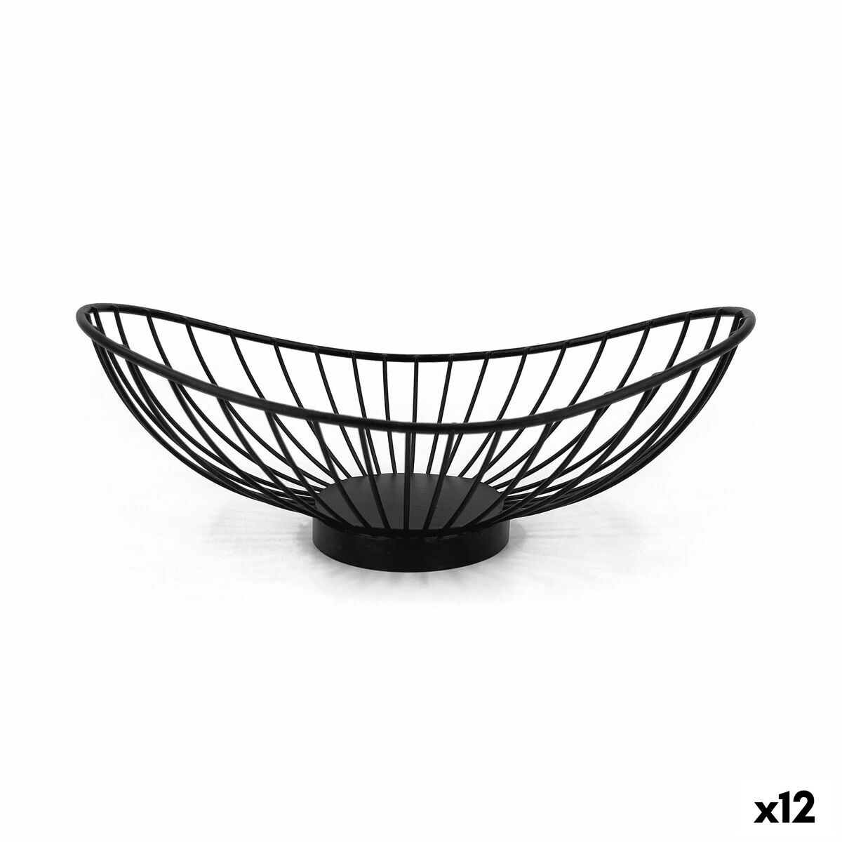 Cesta do Pão My Bar Preto Metal Oval 25 x 13,5 x 9 cm (12 Unidades)