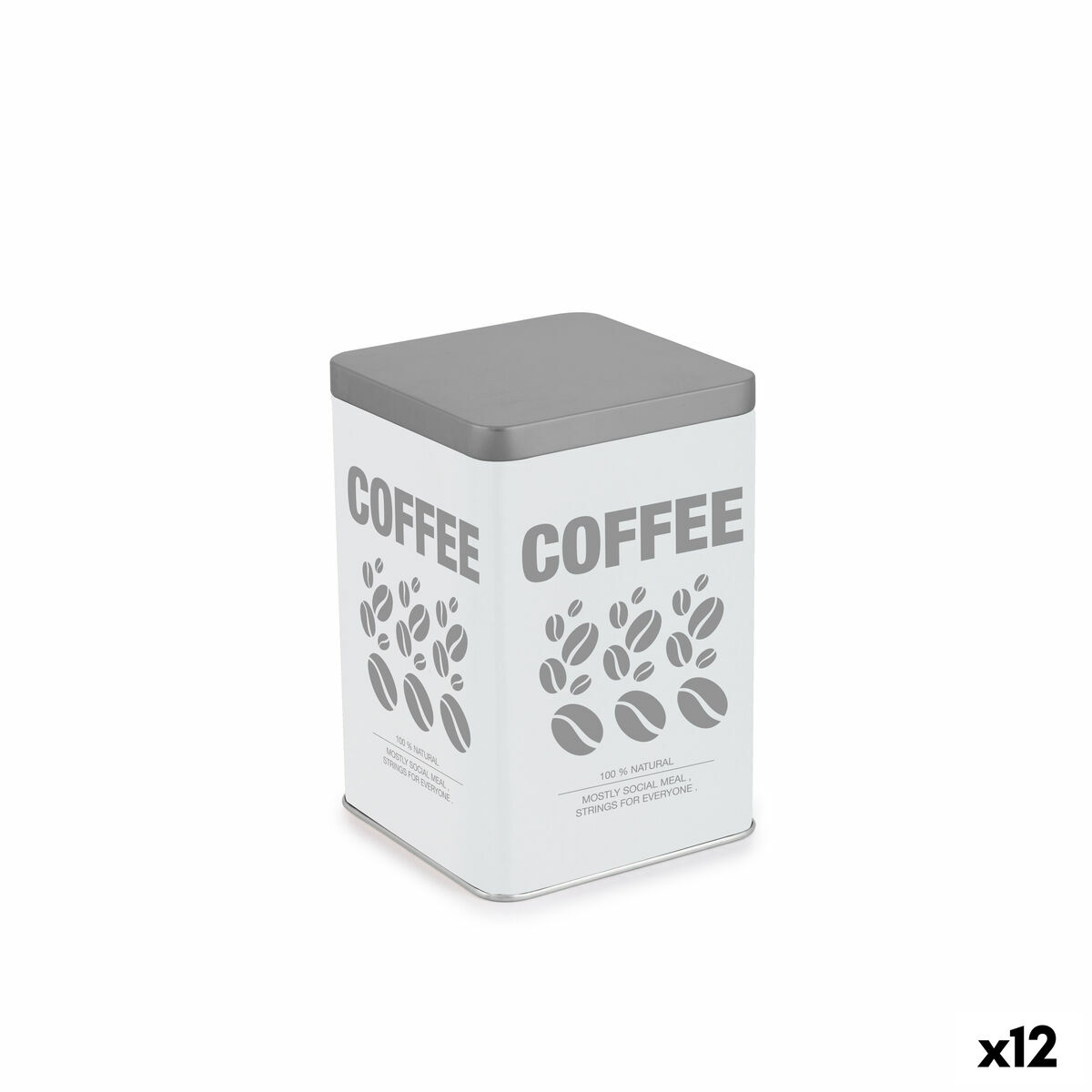 Lata de Metal Quttin COFFEE Metal 10,5 x 10,5 x 15 cm (12 Unidades)