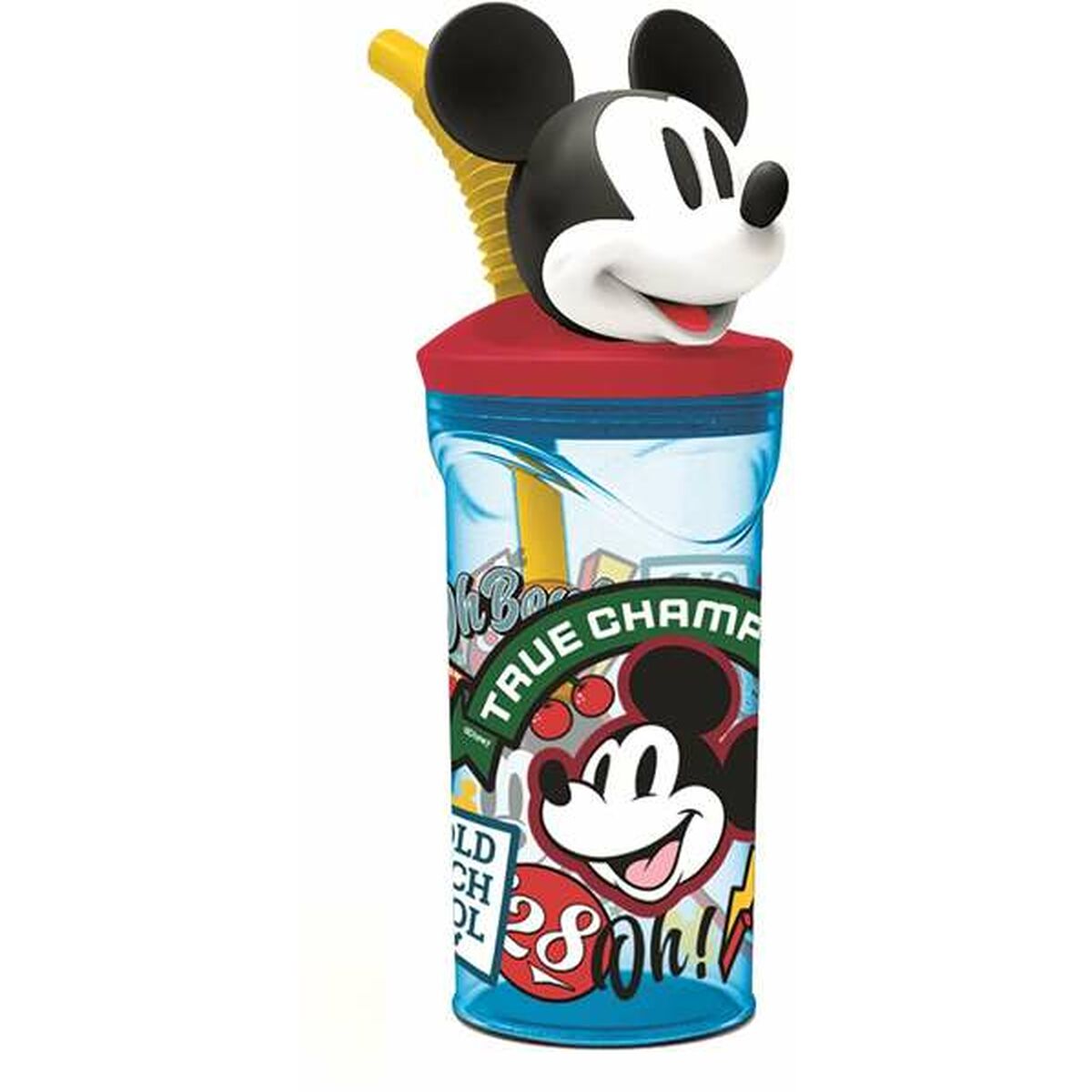 Copo com Palhinha Mickey Mouse True Champions 360 ml