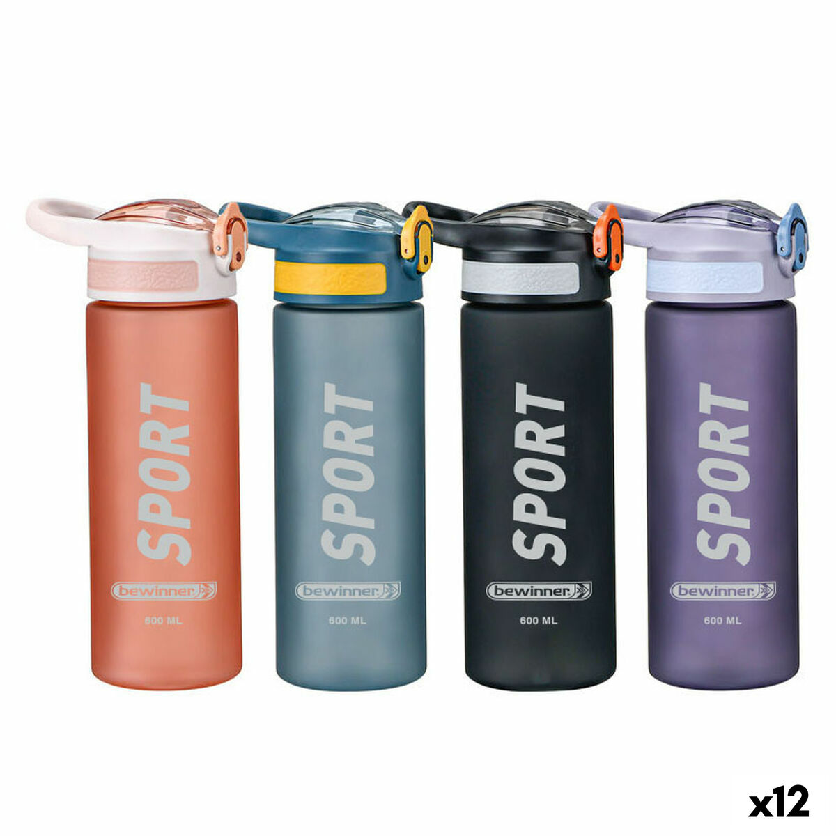 Garrafa de água Bewinner 600 ml (12 Unidades)