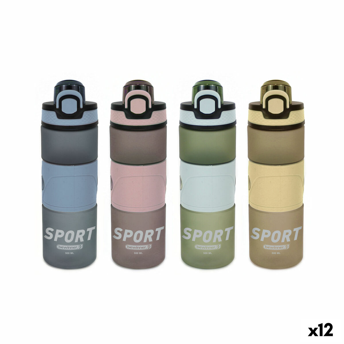Garrafa de água Bewinner 500 ml 0,5 L 7 x 20,5 cm (12 Unidades)