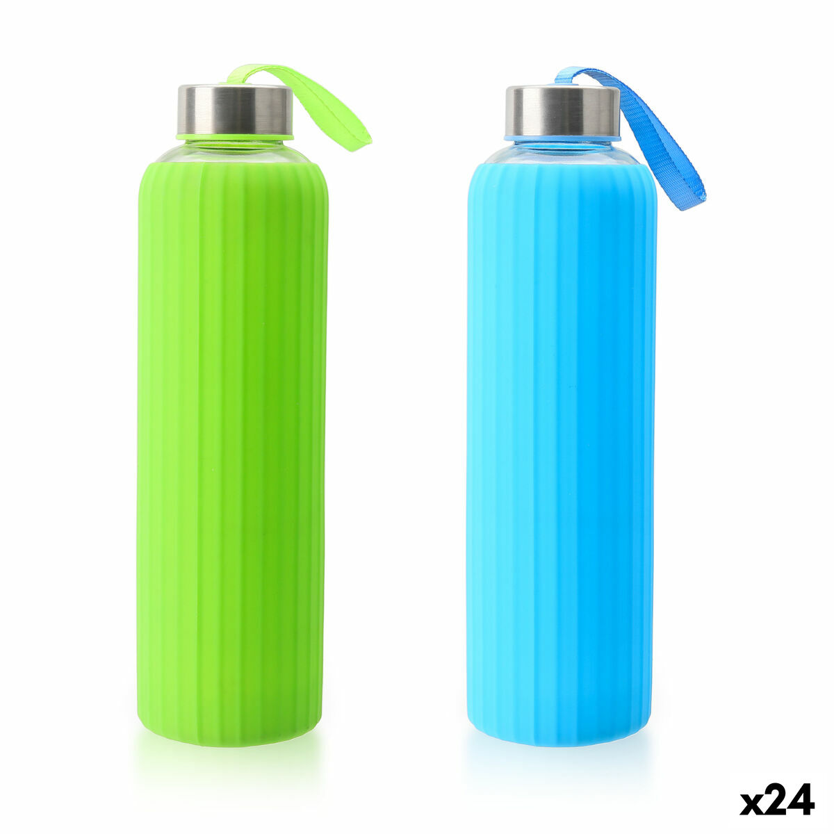 Garrafa de água Bewinner Vidro Silicone 600 ml (24 Unidades)