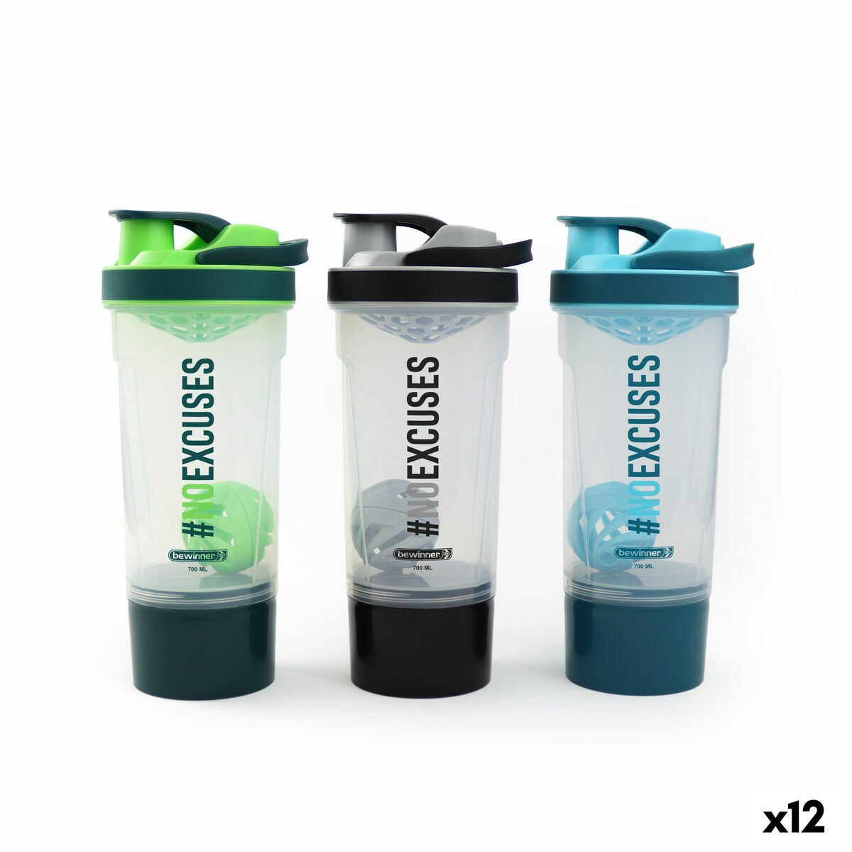 Garrafa de água Bewinner 700 ml 10,5 x 25,5 cm (12 Unidades)