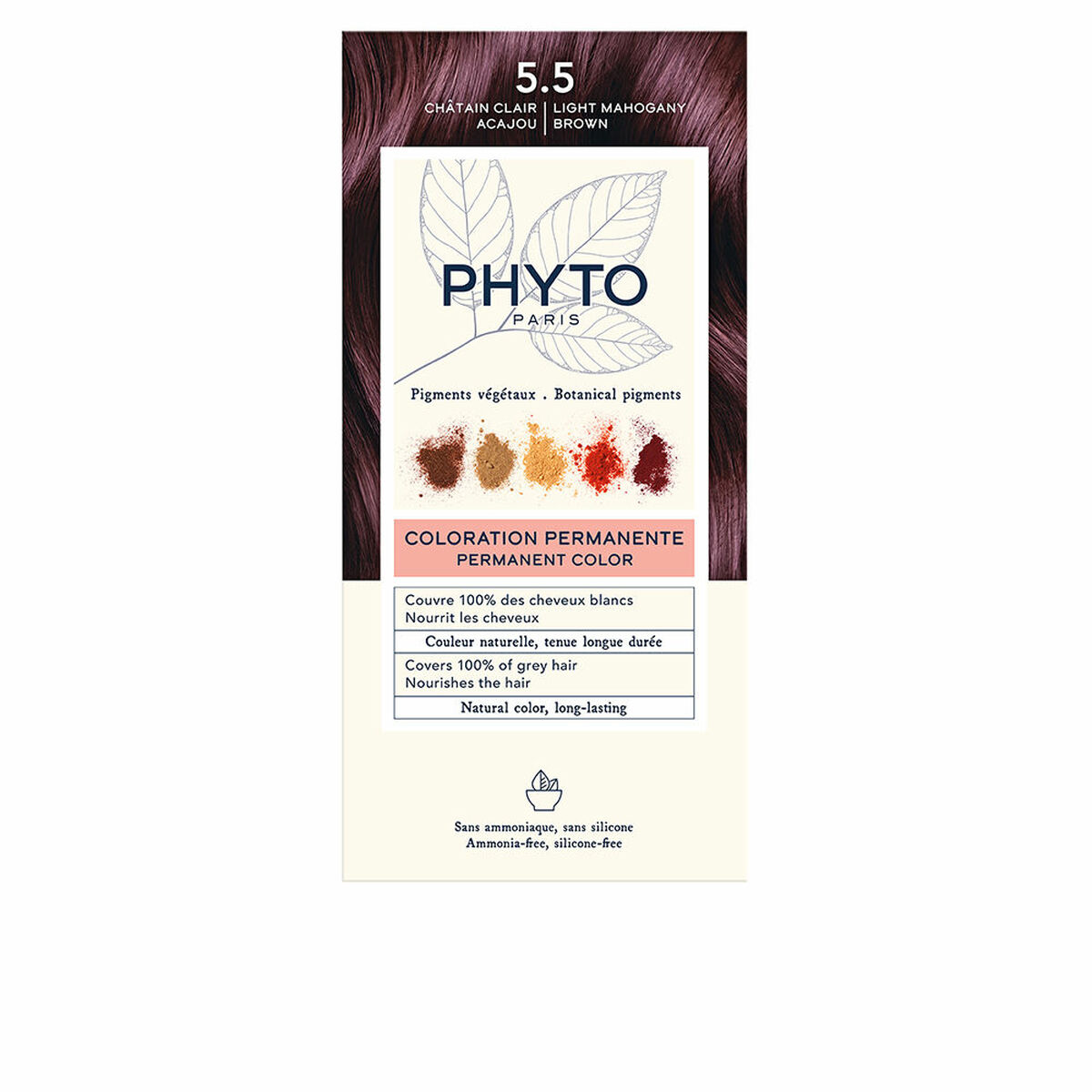 Coloração Permanente Phyto Paris PHYTOCOLOR #5.5-Castaño Claro Caoba