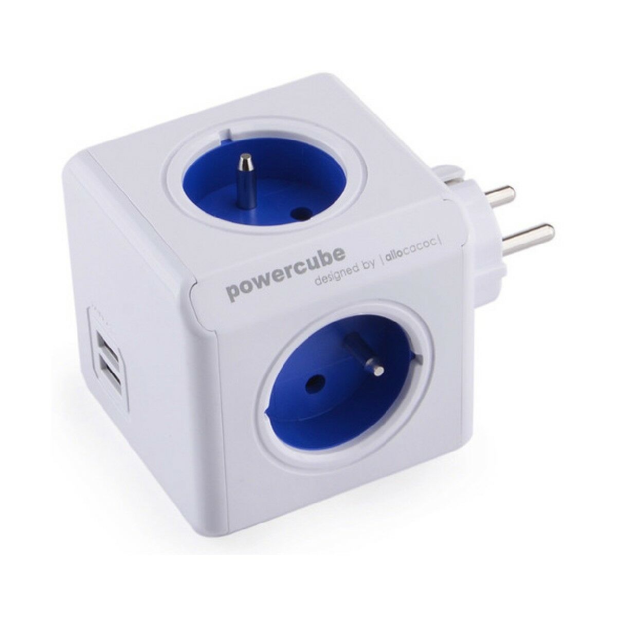 Extensão em Cubo Allocacoc PowerCube Original USB (E) Azul Branco