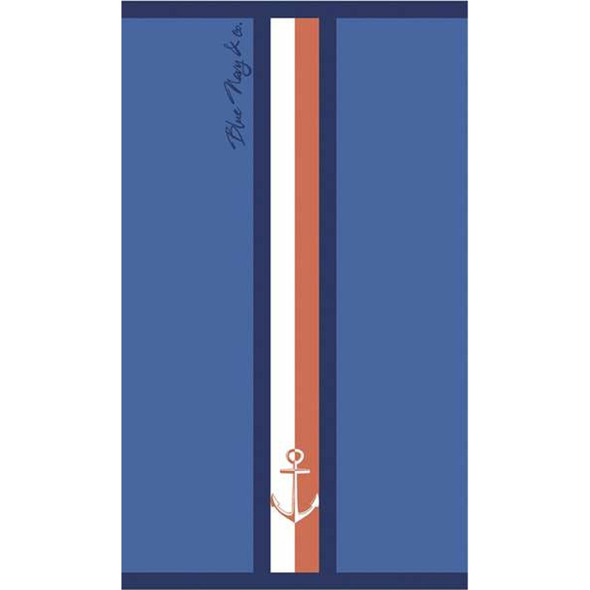 Toalha de Praia Secaneta Portals Azul Marinho 90 x 165 cm Jacquard