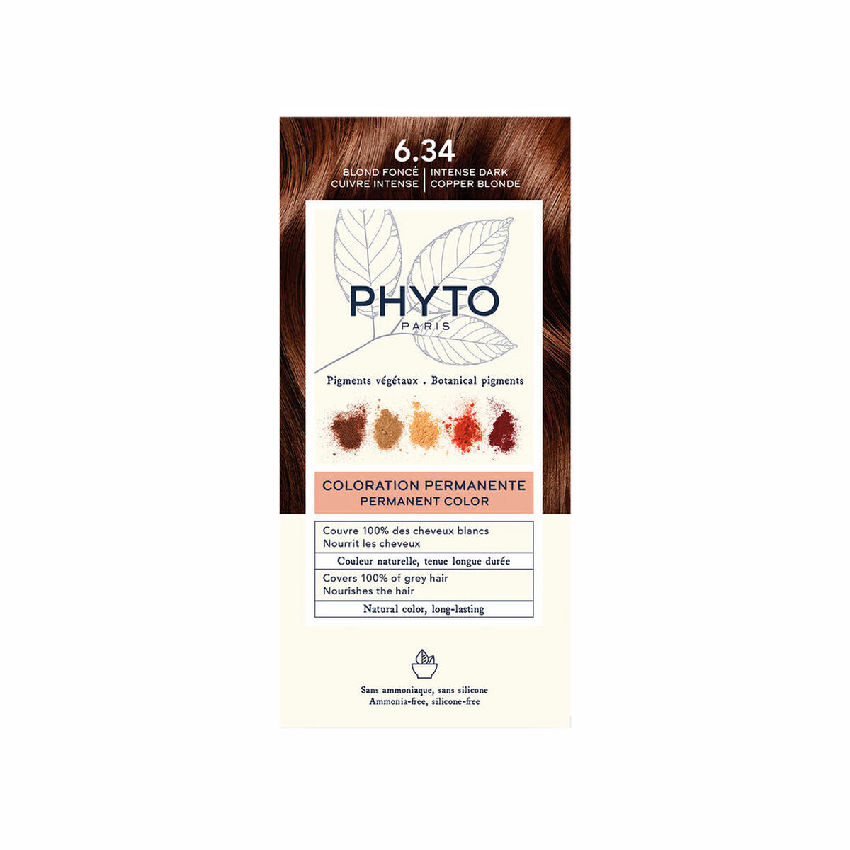 Coloração Permanente Phyto Paris PHYTOCOLOR Nº6.34 Rubio Oscuro Cobrizo