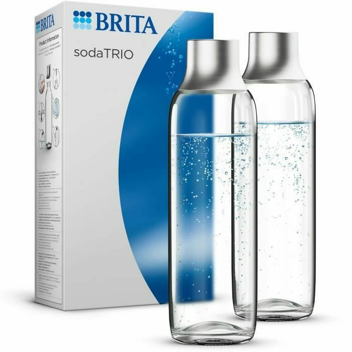 Termo Brita 1046733 Cinzento Transparente Prateado Aço inoxidável 1 L (2 Unidades)