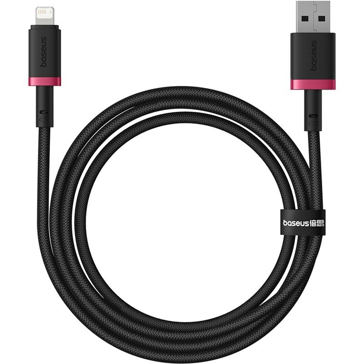 Cabo USB para Lightning Baseus P10377801U01-01 Preto Vermelho 1 m
