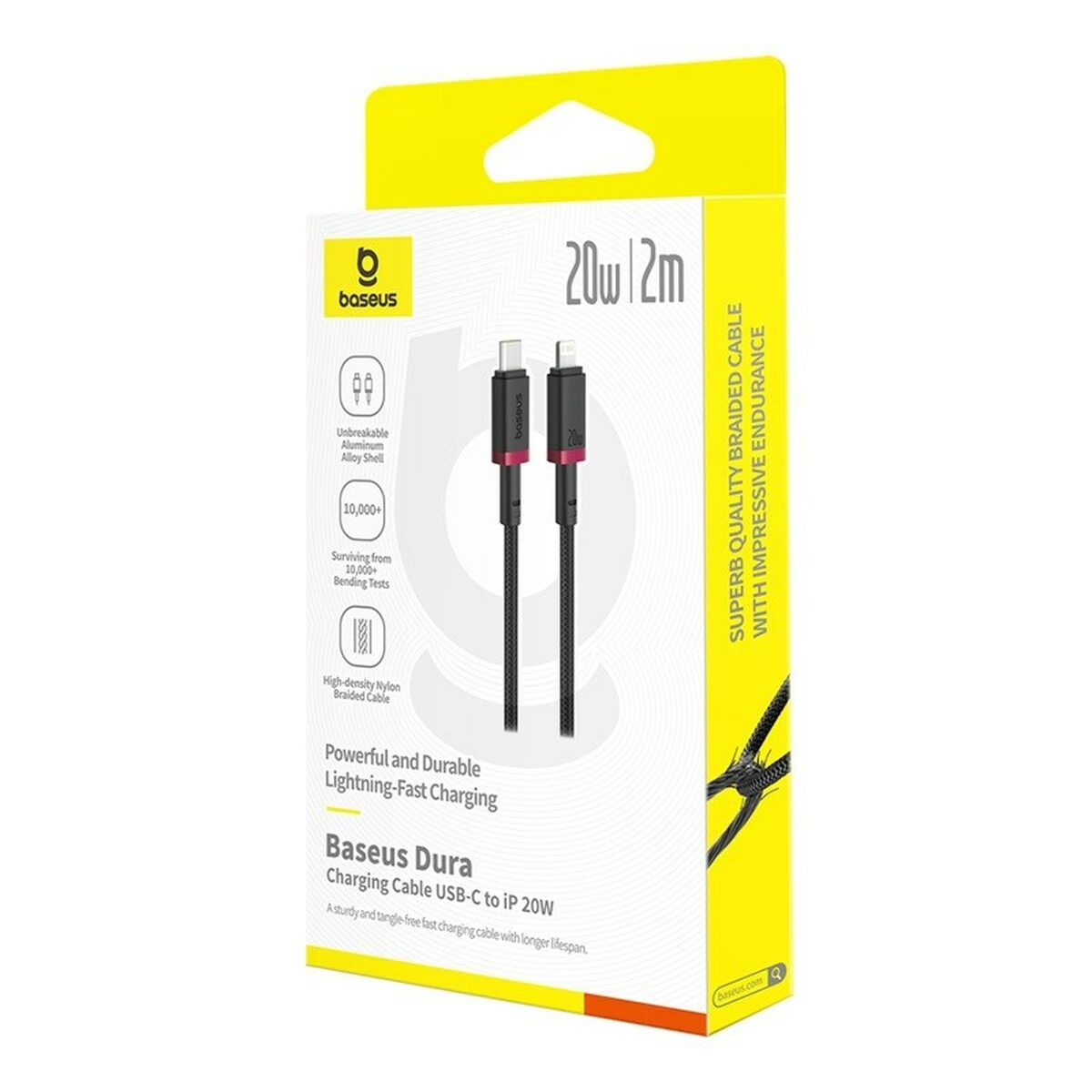 Cabo USB-C para Lightning Baseus P10377800U01-03 Preto Vermelho 2 m