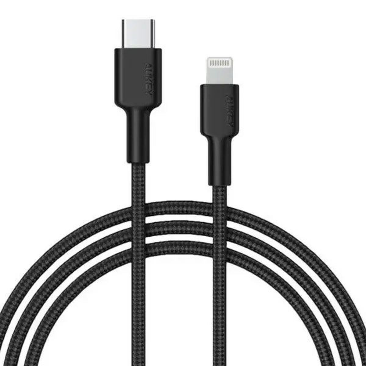 Cabo USB-C para Lightning Aukey CB-CL4 Preto 1,8 m