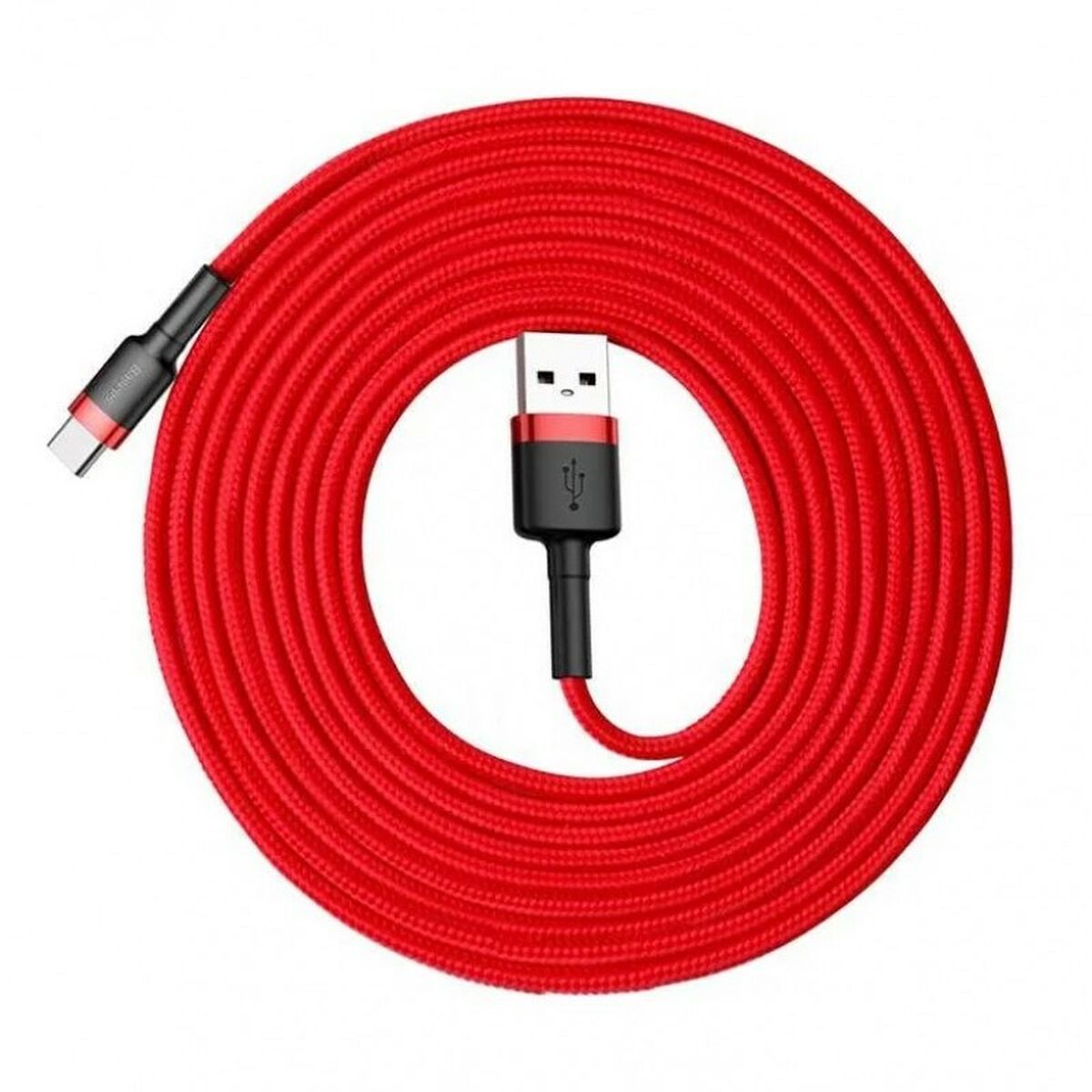 Cabo USB A para USB-C Baseus CATKLF-U09 Preto Vermelho 3 m