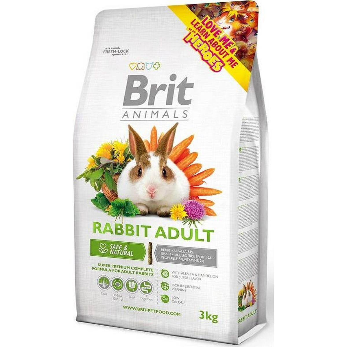 Alimento para Coelhos Brit Animals Rabbit Adult Complete Coelho 3 Kg