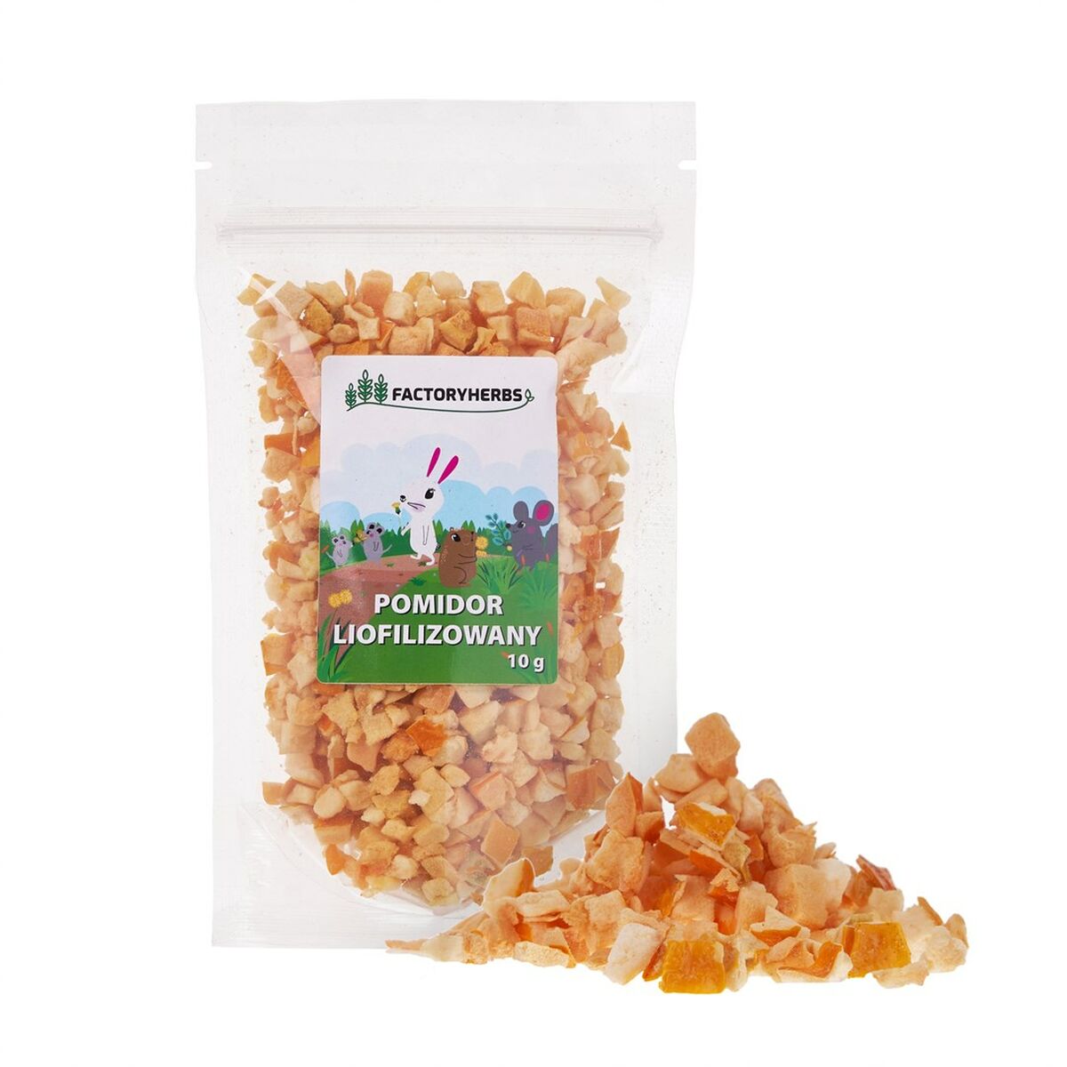 Alimento para Coelhos Factoryherbs Freeze-dried tomato Verduras Chinchila Cobaia Hamster Ratazana Rato Roedores Pássaros