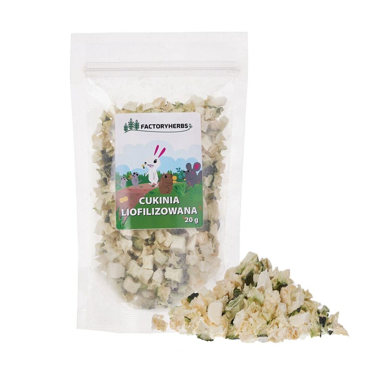 Alimento para Coelhos Factoryherbs Freeze-dried zucchini Verduras Chinchila Cobaia Hamster Ratazana Rato Roedores Pássar