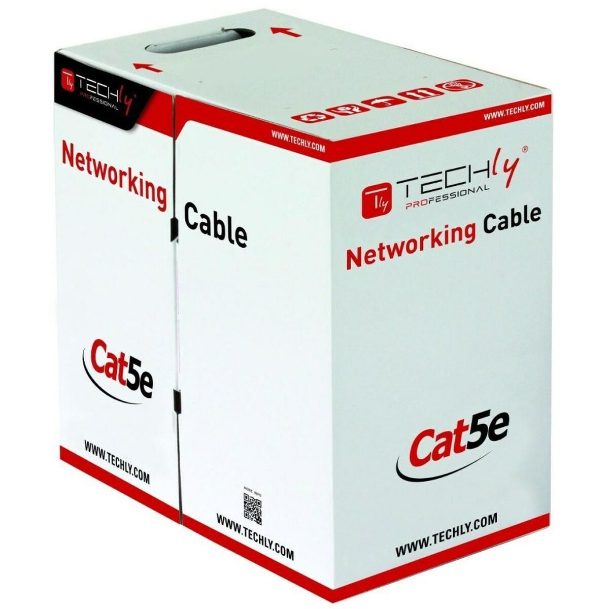 Cabo de rede rígido UTP Categoria 5e Techly 025640 Cinzento 305 m