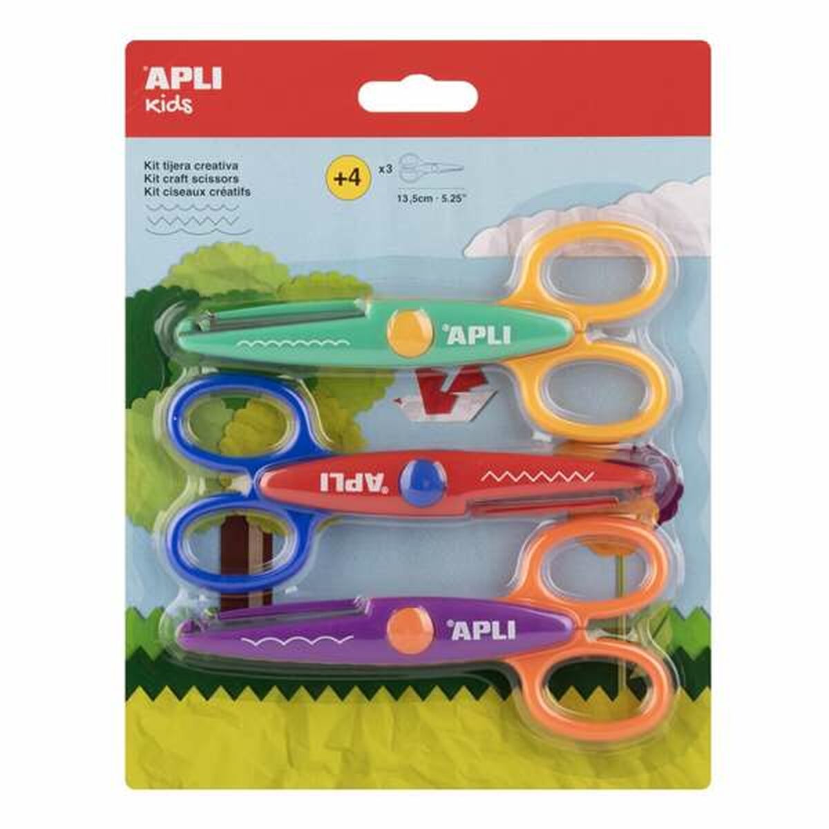 Jogo de Trabalhos Manuais com Papel Apli Conjunto de tesouras Multicolor 13,5 cm