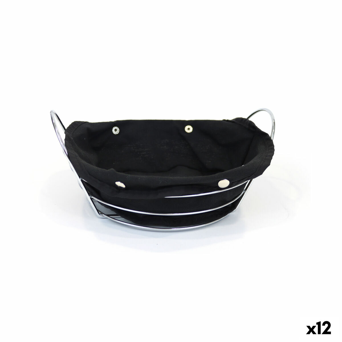 Cesta do Pão My Bar Preto Metal 26 x 23,5 x 11,2 cm (12 Unidades)