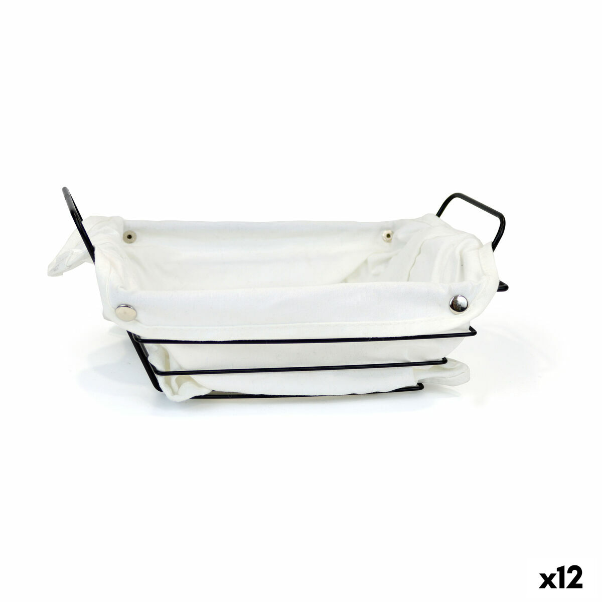 Cesta do Pão My Bar Branco Metal Retangular 29 x 20 x 11,7 cm (12 Unidades)