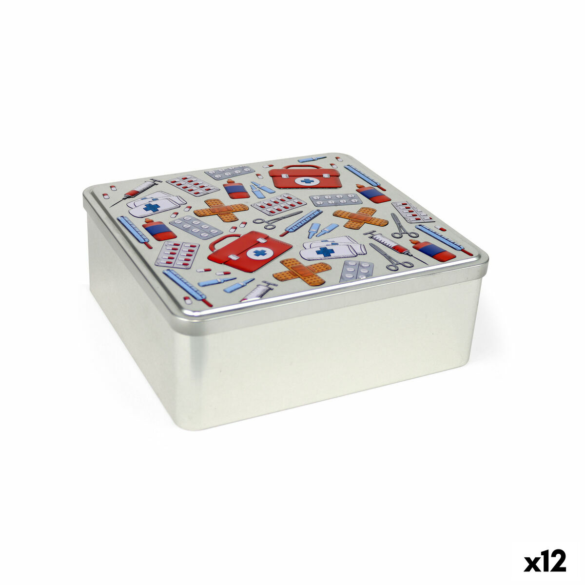 Caixa Multiusos Confortime Nurse Metal 23,7 x 22,2 x 8,9 cm (12 Unidades)