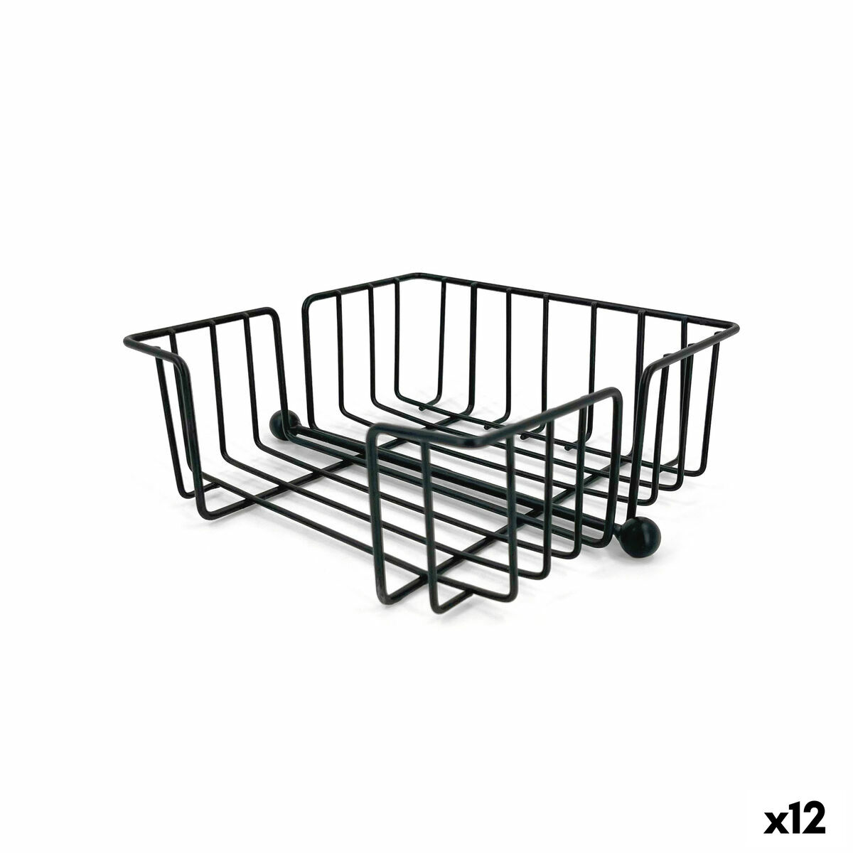 Porta-guardanapos My Bar Preto Metal 19 x 19 x 7,5 cm (12 Unidades)