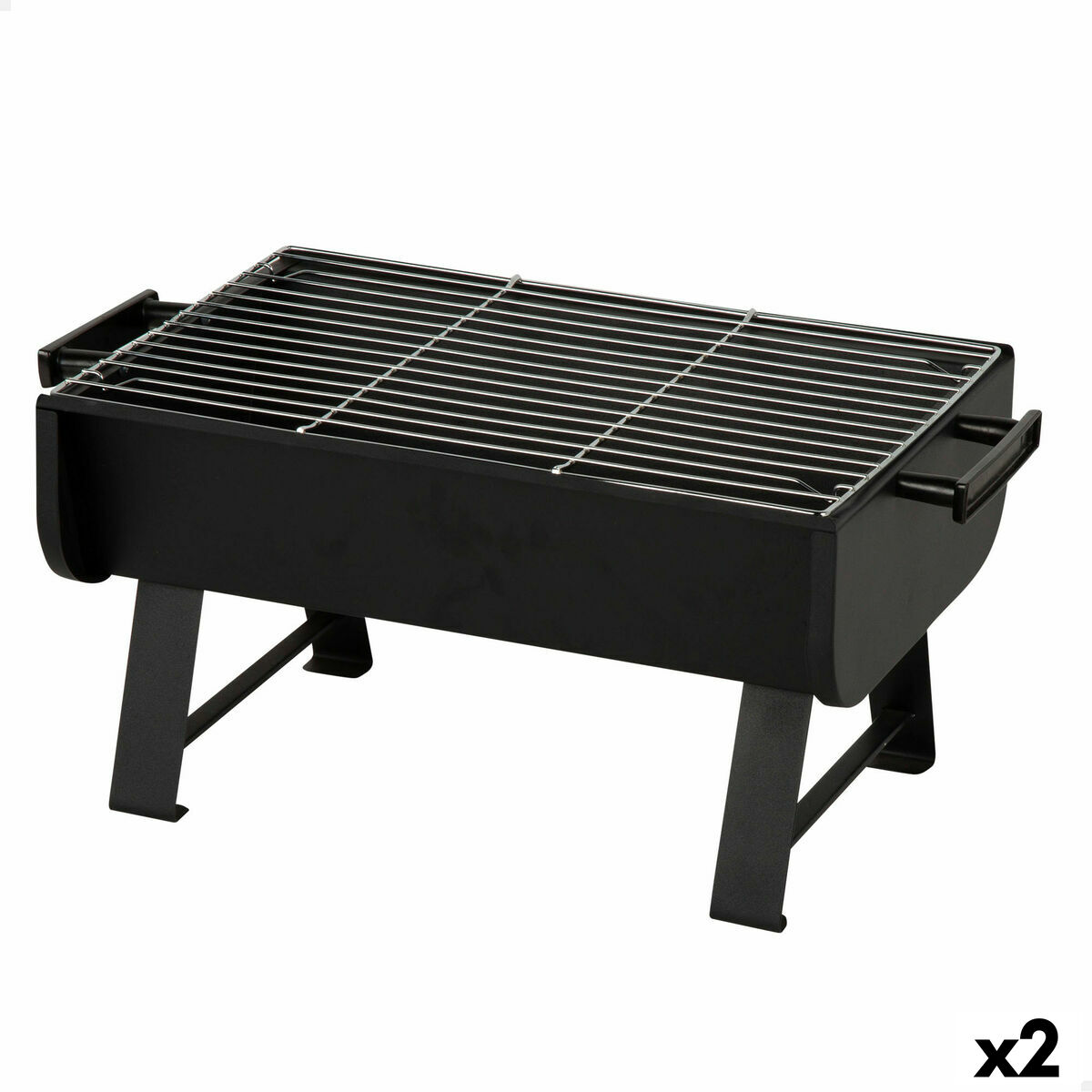 Churrasco Portátil Aktive Aço 45 x 25 x 30 cm Preto (2 Unidades)