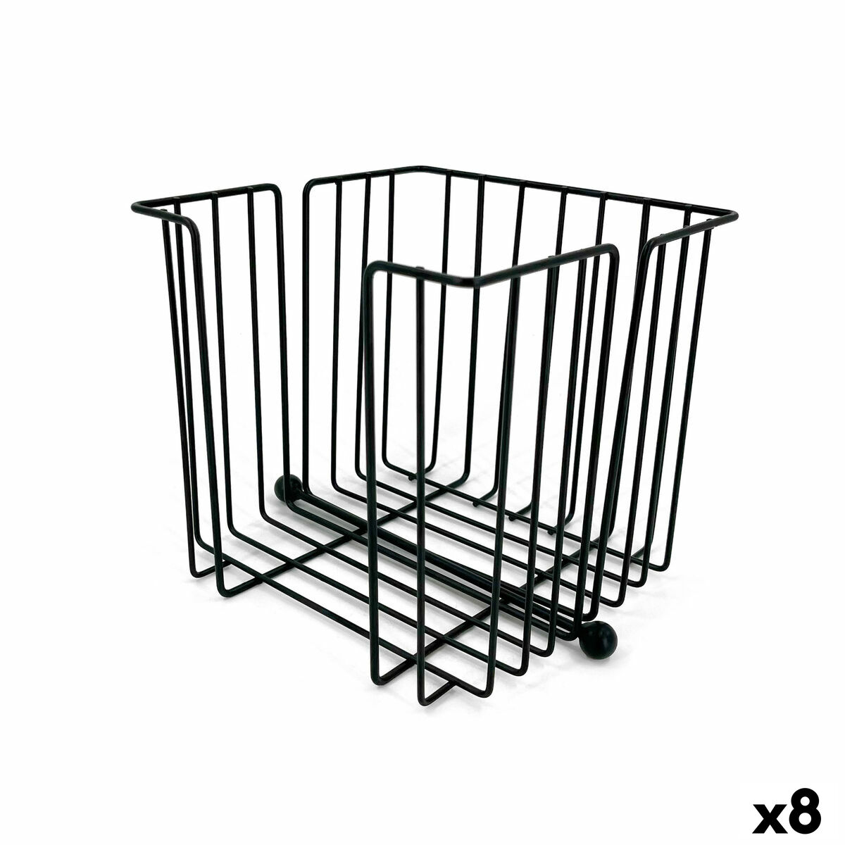 Porta-guardanapos My Bar Preto Metal 19 x 19 x 18 cm (8 Unidades)