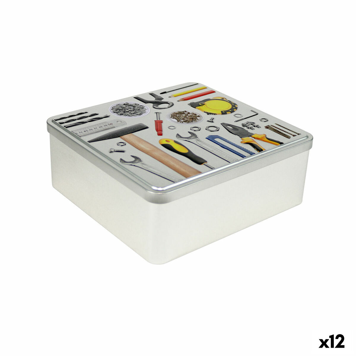 Caixa Multiusos Confortime Tools Metal 23,7 x 22,2 x 8,9 cm (12 Unidades)