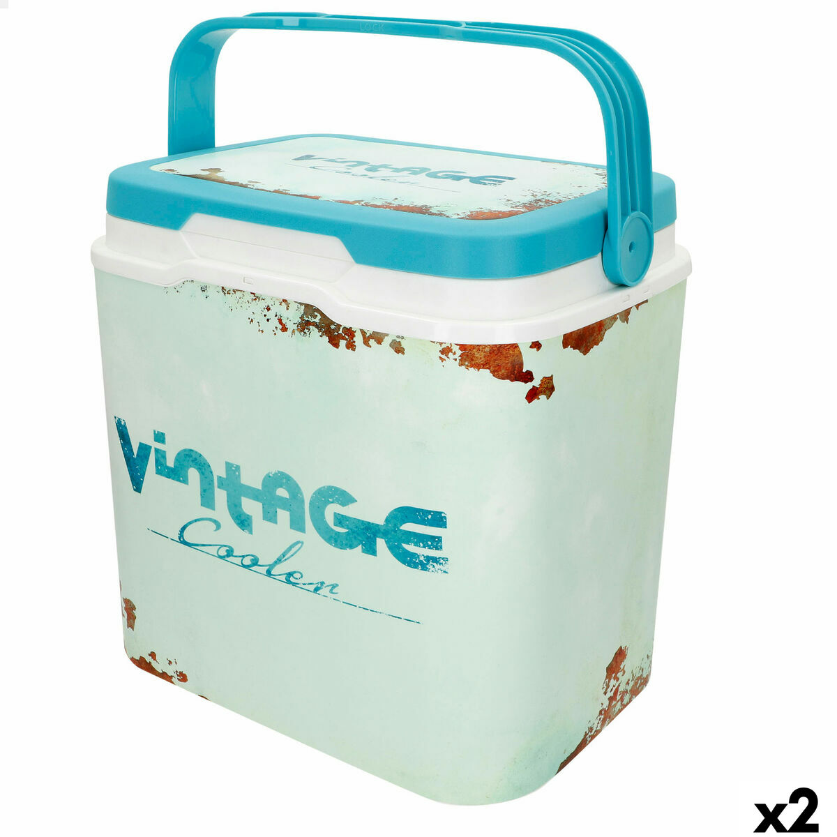 Geleira Portátil Rígida Aktive Azul Plástico 24 L 37 x 35 x 27 cm (2 Unidades)