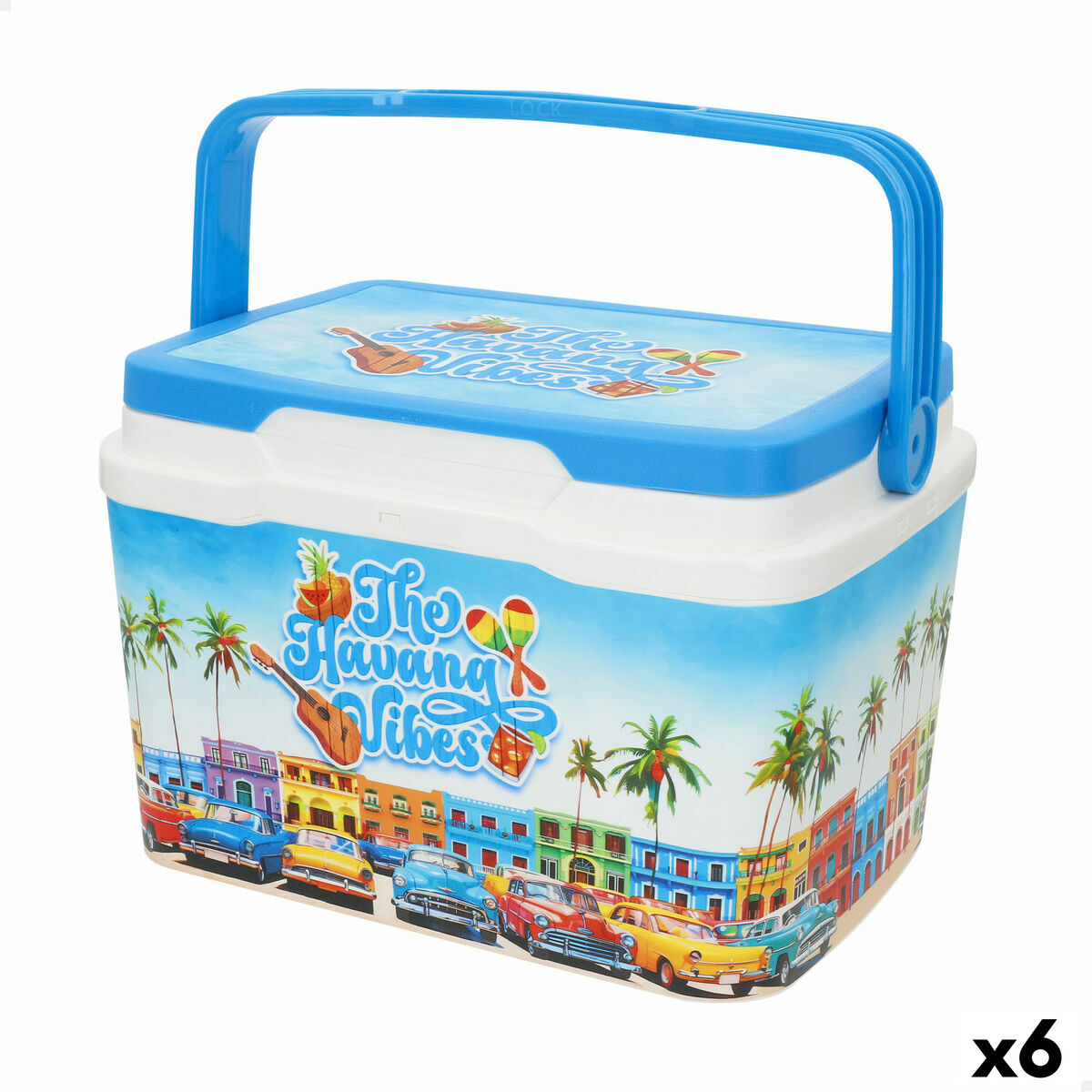 Geleira Portátil Rígida Aktive Azul Plástico 5 L 28 x 19 x 21 cm (6 Unidades)