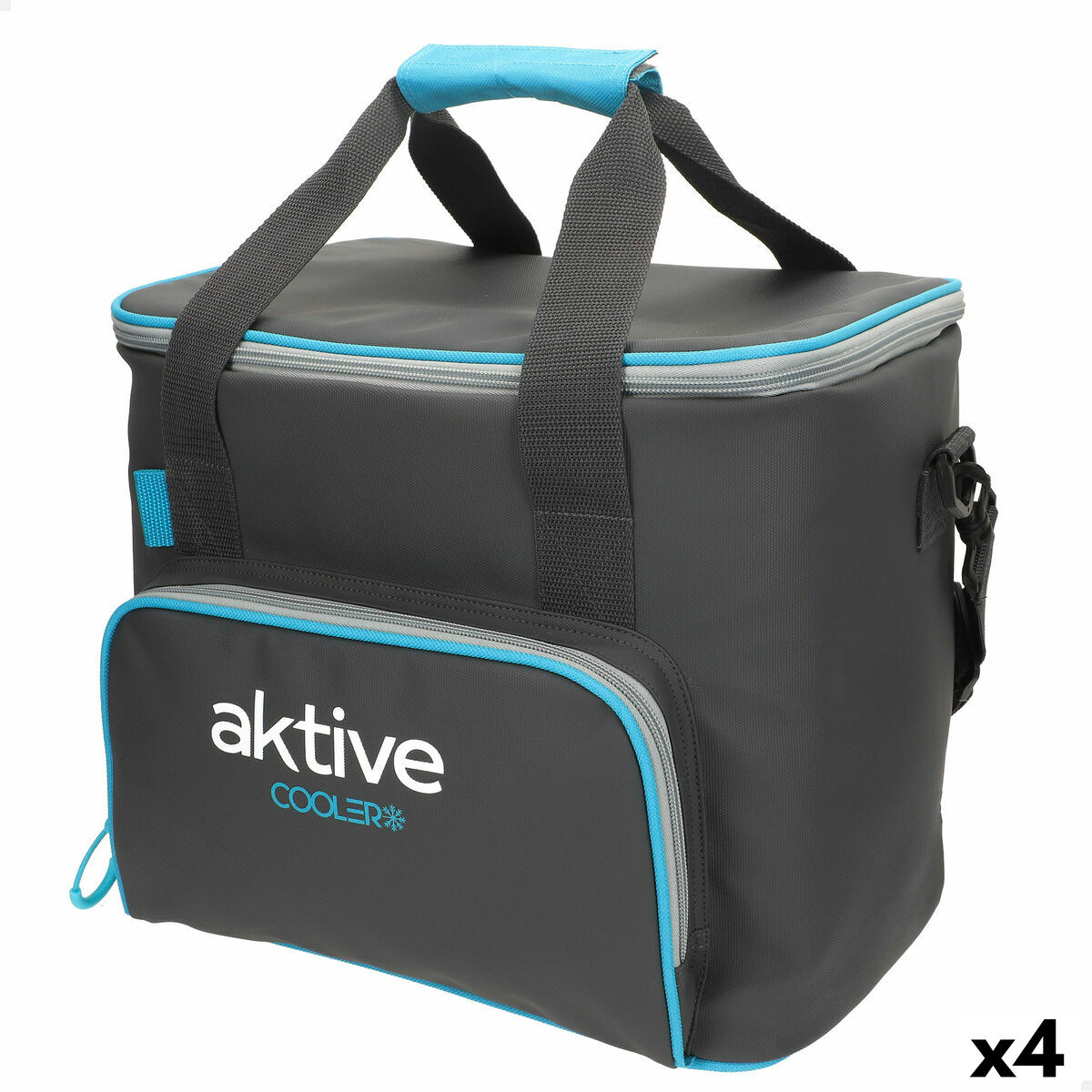 Frigorífico Portátil Aktive Preto Poliéster PEVA Foam 20 L 32 x 28 x 23 cm (4 Unidades)