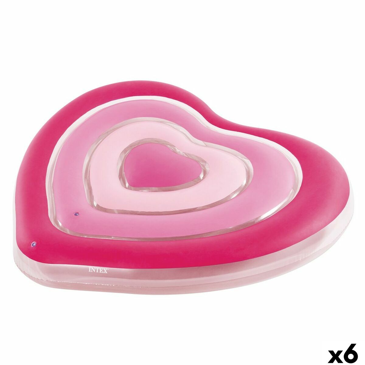 Colchão Insuflável Intex Coração 135 x 155 x 25 cm Cor de Rosa (6 Unidades)