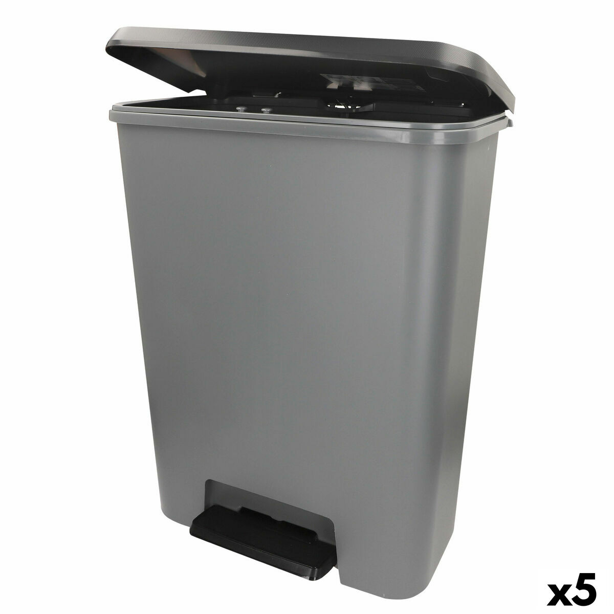 Caixote do lixo Curver Cinzento escuro Plástico 50 L (5 Unidades)